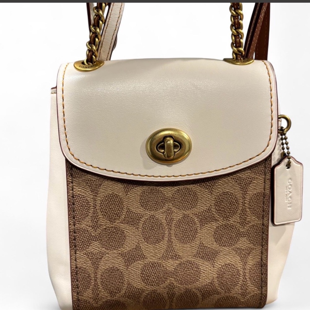 SOLD!
Coach Brown and Cream Crossbody Bag